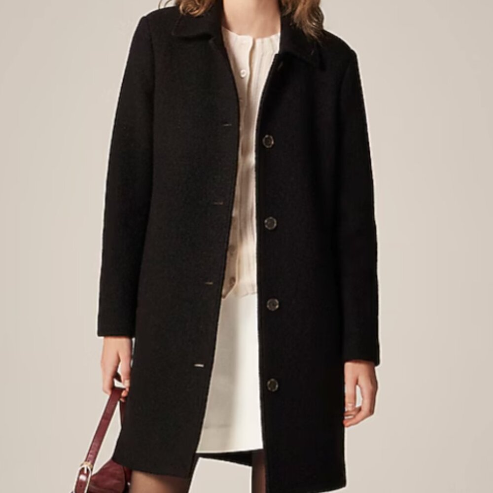 J Crew Black Wool Coat